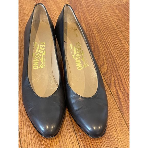 Salvatore Ferragamo Womens Shoes Leather Pump Vintage - Picture 1 of 9